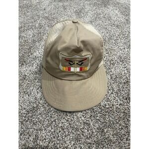 Vintage Made in USA Saints Tan Mesh Trucker Hat Snapback Patch Cap Mens OSFA